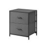 Mainstays 2 Drawer Fabric Nightstand, Grey Finish - Image 3