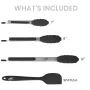 Non-Stick Silicone Tip Black Stainless-Steel Tongs and Spatula (Set of 4) - Image 2