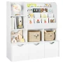 Annyah Toy Storage Organizer with 3 Removable Bins, Baby-Proof Bookshelf for Nursery & Playroom - Image 2