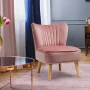 Costway Armless Accent Chair Modern Velvet Leisure Chair Single Upholstered - Image 2