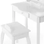 Guidecraft Kids' Vanity and Stool Set - Lavender: Little Girls Pretend Play Princess Desk and Chair, Makeup Mirror with Storage Drawer - Image 4