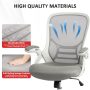 HYLONE Ergonomic Office Chair with Flip up Armrests, Thickened Seat, Black - Image 6