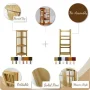 38 in. Mahogany Wood 3-shelf Folding Etagere Bookcase - Image 3