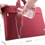 Voova 14-15.6 Inch Laptop Sleeve Case Laptop Shoulder Bag, Slim Computer Carry Case with Strap Compatible with MacBook Pro 15.4" / Macbook Pro 16 2019 / Surface Book 2/1 15 Chromebook XPS, Wine Red - Image 3