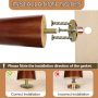 6 Inches Round Solid Wood Furniture Legs Set of 4 Brown Wooden Replacement Feet - Image 4