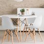 Lacoo Dining Chairs Pre Assembled Modern Style DSW Chair Classic Shell Armless Indoor Kitchen Dining Living Room Side Chairs Set of 4 (White) - Image 4