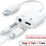 2 in 1 Dual Adapter 3.5mm Headphone & Charger For iPhone 8 PLUS X XS XR 11 12 13 - Image 1