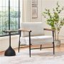 Mid-century Boucle Accent Chair Lounge Chair for Living Room Bedroom, Ivory - Image 2