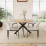 Kiayanna 46.4" Round Table Metal Legs Dining Table Set with 4 Dining Chairs - Image 6