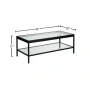 Alexis 45 in. Blackened Bronze Rectangle Glass Top Coffee Table with Shelf - Image 3