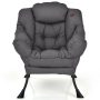 Gray Modern Polyester Fabric Lazy Chair with Steel Frame and Side Pocket - Image 3