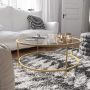 Flash Furniture Astoria Collection Round Coffee Table - Modern Clear Glass Coffee Table with Brushed Gold Frame - Image 1