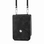 ELEHOLD for Samsung Galaxy Z Flip3 5G Shoulder Crossbody Wallet Case with Card Slots, Floral Embossed PU Leather Wallet Flip Protective Kickstand Wrist Strap Cover, black - Image 2