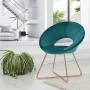 Vanezza 28.35" Wide Modern Faux Suede Accent Chair with Metal Legs - Image 5