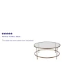 Flash Furniture Astoria Collection Round Coffee Table - Modern Clear Glass Coffee Table with Brushed Gold Frame - Image 4
