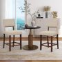 Beige 2 Piece Bar Chair Set with Hollowed Back and Rubber Wood Legs - Image 1