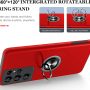 JAME for Samsung Galaxy S21 Ultra Case, Slim Soft Bumper Protective Cover for Samsung S21 Ultra Case, with Invisible Ring Holder Kickstand Cover for Galaxy S21 Ultra, Red - Image 3