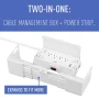 Wiremold CordMate 8-Outlet Cable Management Box with Built-In Surge Protected Power Strip, for Home or Office, White - Image 2
