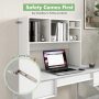 Computer Desktop Bookcase with 4 Cubbies and Open Back Compartment - White - Image 6