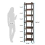 Jannelly 79 in. Rustic Brown 7-Shelf Narrow Bookcase with Metal Frame, Corner Etagere Bookshelf for Home Office - Image 2