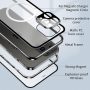 Jonwelsy Case for iPhone12 Pro Max, Compatible with Magsafe 360 Degree Full Body Protection Case Magnetic Attraction Metal Bumper+Front Glass+PC Back Cover for iPhone 12 Pro Max (6.7 inch) (Blue) - Image 5