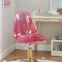 Urban Shop Office Chair, Acrylic and Metal Frame, Hot Pink - Image 5