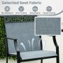 Blue Outdoor Counter Stools Set of 2 Heavy-Duty Barstools with Footrest and Armrests - Image 5