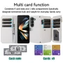 Dteck Samsung Galaxy Z Fold 4 5G Wallet Case, Shockproof 9 Card Slots Removable Adjustable Crossbody Necklace Lanyard Shoulder Strap Zipper PU Leather Case Cover, White - Image 5