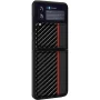 SaharaCase - Hard Shell Silicone Series Case for Samsung Galaxy Z Flip3 5G - Black/Carbon Fiber - Image 2