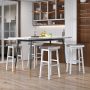 2 Pieces 26/31.5 Inch Upholstered Saddle Barstools with Padded Cushions - Image 2