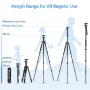 USCAMEL Camera Tripod for Adults, 68" Heavy Duty Aluminum Portable Travel Tripod with 360° Ball Head & Carry Bag, Tripod for DSLR Mirrorless Camera Outdoor Photography Shooting - Image 2