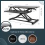 TechOrbits Standing Desk Converter - 32 Inch Adjustable Sit to Stand Up Workstation, Particle Board, Dual Monitor Desktop Riser with Keyboard Tray, for Home Office Laptop, Black 32" - Image 2