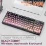 M96 Bluetooth Wireless Keyboard FREEWOLF Digital Display,RGB Backlight,2000mAh Battery & PBT Keycaps for PC/Laptop - Moon Night - Image 6