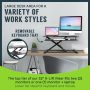 TechOrbits Standing Desk Converter - 32 Inch Adjustable Sit to Stand Up Workstation, Particle Board, Dual Monitor Desktop Riser with Keyboard Tray, for Home Office Laptop, Black 32" - Image 5