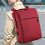 Pompotops Red Laptop Backpack 15.6 Inch, Business Slim Durable Laptops Travel Backpacks With USB Charging Port, College School Computer Bag Gifts For Men And Women - Image 2