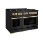 ZLINE - 48 in. Wide 8 Burner Autograph Select Dual Fuel Freestanding Range with Bronze Accents - Black Stainless Steel - Image 2