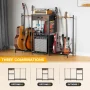 Flycity Guitar Stands Floor with 4 Guitar Holders, 3 Tier Guitar Rack with Amp Stand & Cloth Drawer, Floor Adjustable Guitar Holder Display for Music Room Home Studio - Image 6