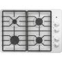GE - 30 in. Wide 4 Burner Built-In Gas Cooktop with Dishwasher-Safe Grates - White - Image 1
