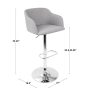 Daniella Light Grey Adjustable Bar Stool - Image 4