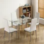Ktaxon Modern Dining Chairs with High Back, 4 Person PU Leather Padded Chairs for Dining Room, Kitchen, Home, Creamy White - Image 6