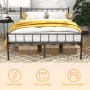 PAPROOS Queen Bed Frame with Headboard and Footboard, Metal Platform Bed with Under Bed Storage, No Box Spring Needed, Noise Free, Black - Image 3