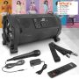 Pyle Wireless Portable Bluetooth Boombox Speaker - 500W 2.1Ch Rechargeable Boom Box Speaker Portable Barrel Loud Stereo System with Flashing LED, Digital LCD Display, AUX, USB - Pyle PBMSPG180 - Image 5