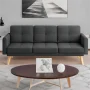 Lofka 68" Sofa and Couch with Side Storage Pocket and 4" Thick Cushions for Living Room, Dark Gray Modern Home Furniture - Image 5