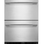 KitchenAid - 4.4 Cu. Ft. Undercounter Double-Drawer Refrigerator - Black Cabinet/Stainless Steel Doors - Image 1