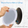 Pyle Ceiling & Wall Mount Speaker 5.25” 2-Way 70V Audio Stereo Subwoofer W/ Dome Tweeter (White) - Image 4