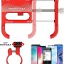 KOOTU Bike Phone Holder, Aluminum Alloy Bicycle & Motorcycle Phone Mount, Bicycle Cell Phone Holder for Any Phone from 4" to 7" inch Wide (Red). - Image 3
