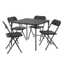 Mainstays 5-Piece 34" Square Centerfold Folding Card Table and 4 Folding Chairs Set, Black - Image 1