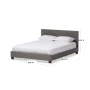Pless Contemporary Gray Fabric Upholstered Queen Size Bed - Image 3