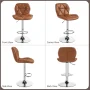 Alden Design Adjustable Counter-Height Faux Leather Modern Bar stools, Set of 2, White - Image 4