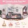 Twin Wood House Bed Montessori Floor Bed with 2 Shelves and Guardrails - Image 6